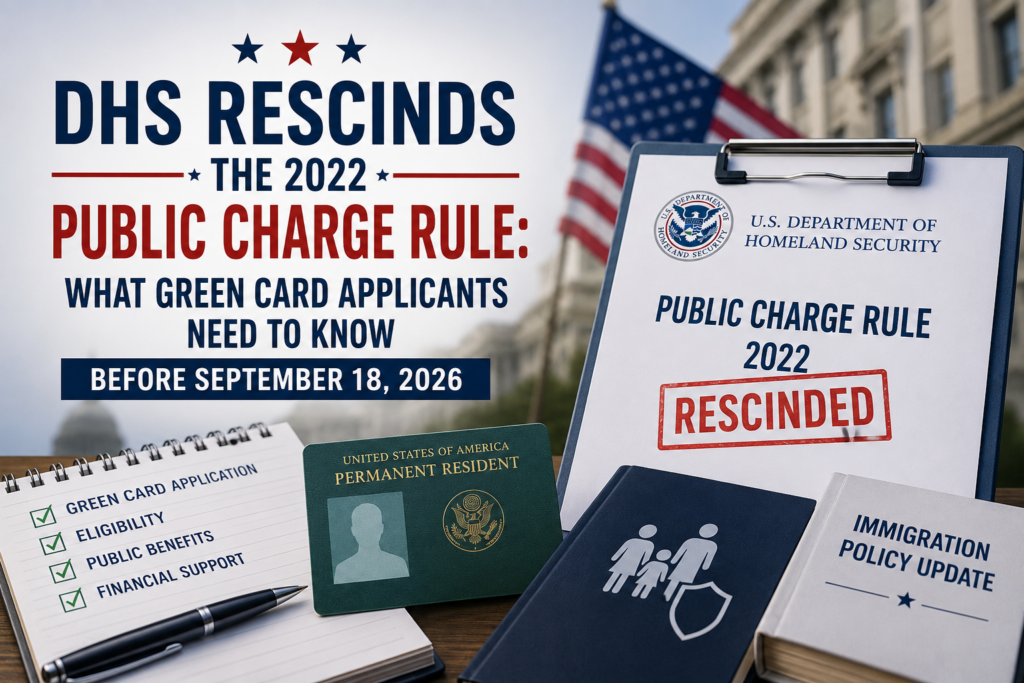 DHS Rescinds the 2022 Public Charge Rule: What Green Card Applicants Need to Know Before September 18, 2026
