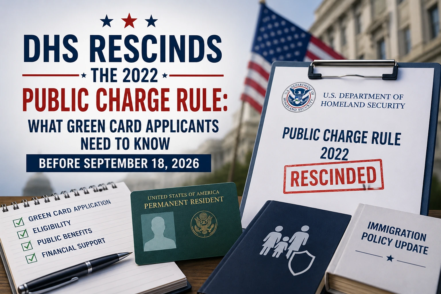 DHS Rescinds the 2022 Public Charge Rule: What Green Card Applicants Need to Know Before September 18, 2026 